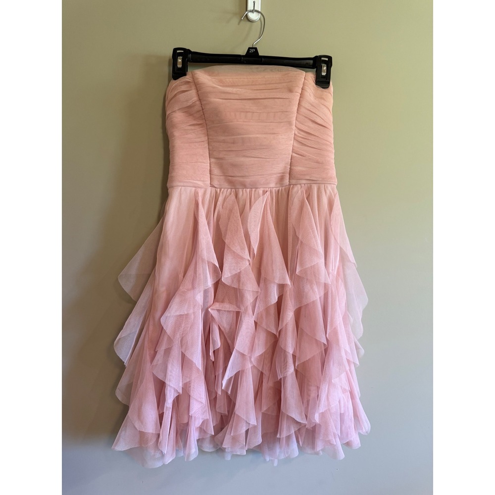 i.m. Dress Pink Strapless Ruffle Tiered Tulle Cocktail Homecoming‎ Dress Size 9